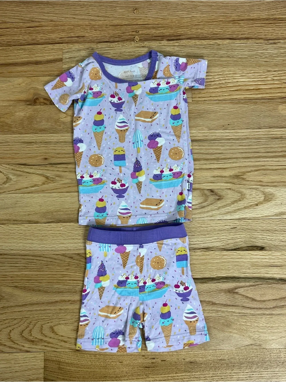 Little Sleepies 12-18 months Kids Ice Cream Print Pajama Set - Purple